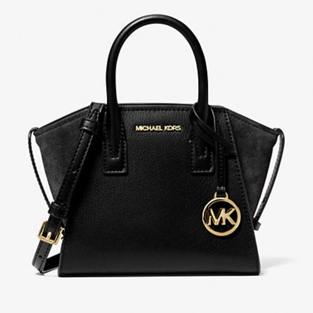 Michael Kors Black and Gold Avril Satchel